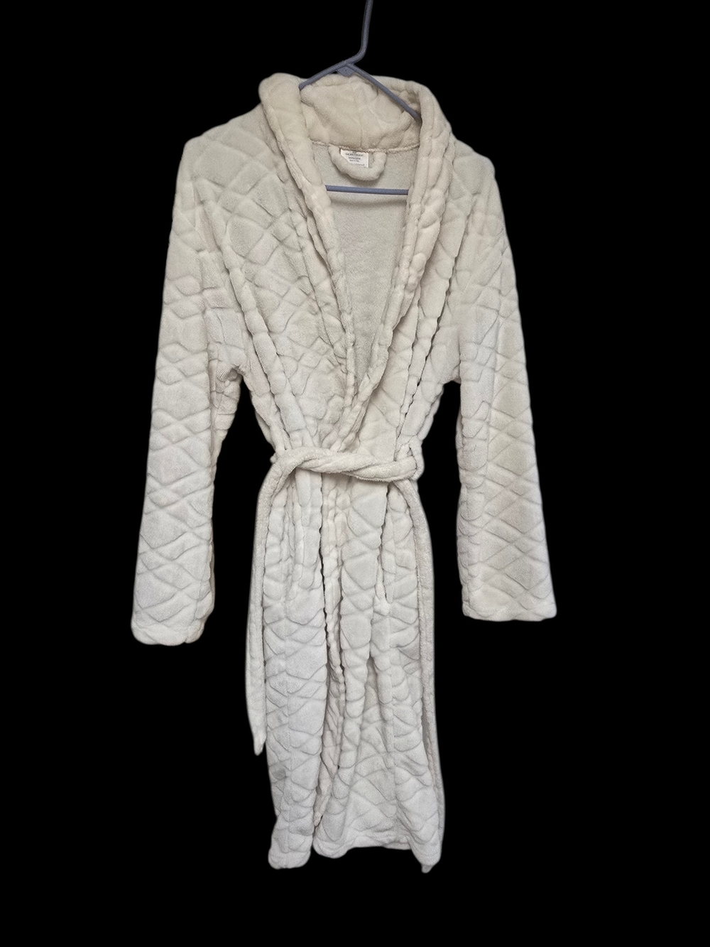 Plush Shawl-Collar Robe in Cream